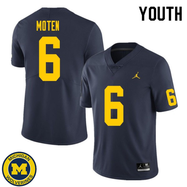 Youth Michigan Wolverines #6 R.J. Moten Navy NCAA Football Jersey